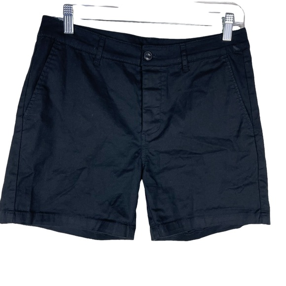 ASOS High-rise Button Fly Black Cotton Blend Business Casual Shorts Size 12 - Picture 4 of 14